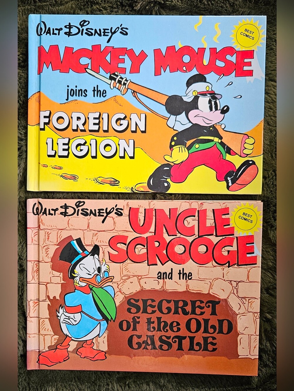 1980 Walt Disney Comics, Hardcovers, Mickey Mouse & Uncle Scrooge, VG Condition